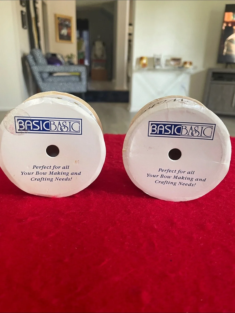 Lot of 2 Vintage Spools of Crafting Ribbon by BasicBasic